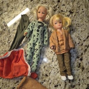 Kids Dolls with Green and Orange Outfits